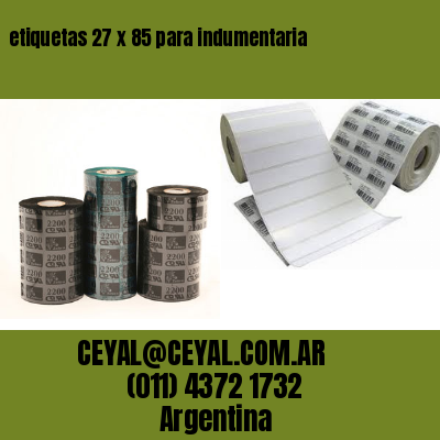 etiquetas 27 x 85 para indumentaria