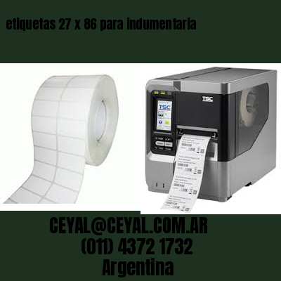 etiquetas 27 x 86 para indumentaria