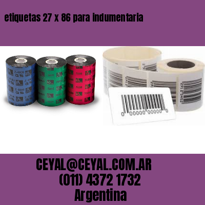 etiquetas 27 x 86 para indumentaria