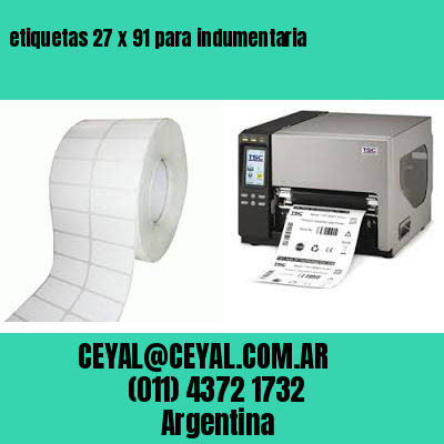 etiquetas 27 x 91 para indumentaria