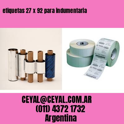 etiquetas 27 x 92 para indumentaria