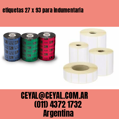 etiquetas 27 x 93 para indumentaria