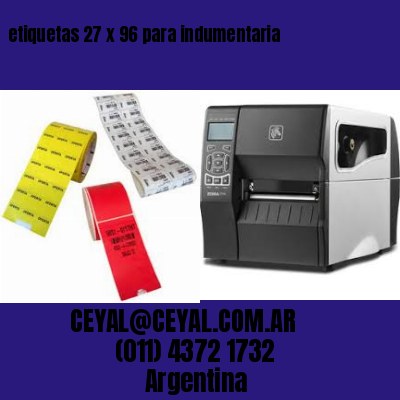 etiquetas 27 x 96 para indumentaria