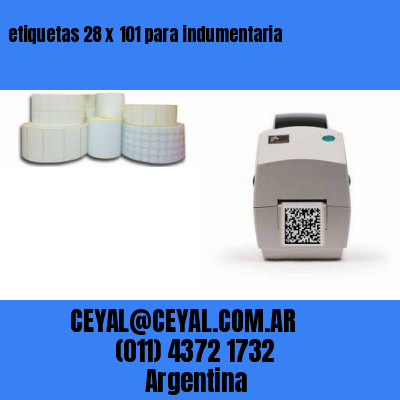 etiquetas 28 x 101 para indumentaria