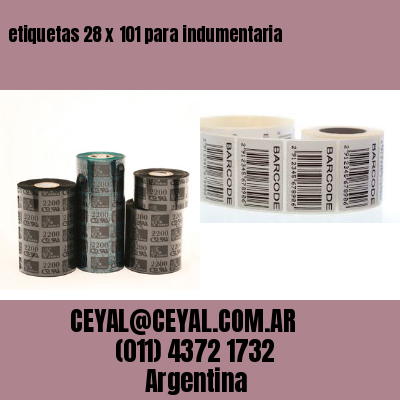etiquetas 28 x 101 para indumentaria