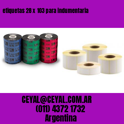 etiquetas 28 x 103 para indumentaria