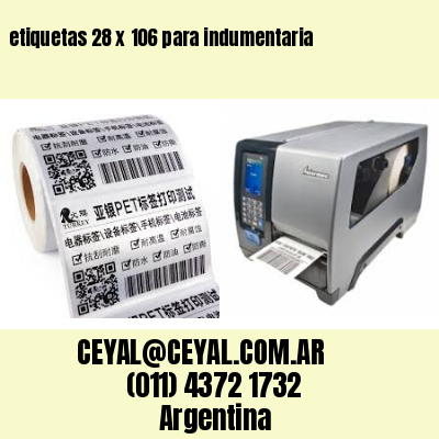 etiquetas 28 x 106 para indumentaria