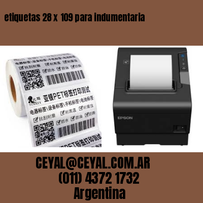 etiquetas 28 x 109 para indumentaria