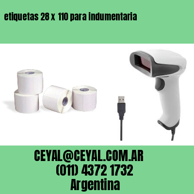 etiquetas 28 x 110 para indumentaria