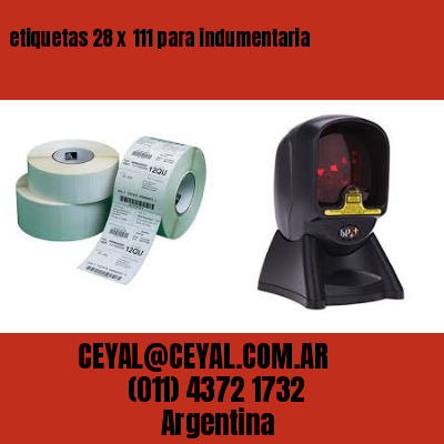 etiquetas 28 x 111 para indumentaria