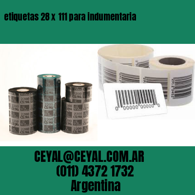 etiquetas 28 x 111 para indumentaria