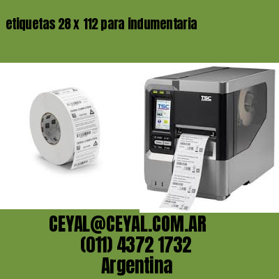 etiquetas 28 x 112 para indumentaria