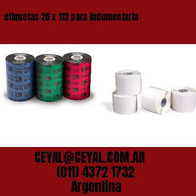 etiquetas 28 x 112 para indumentaria