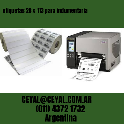 etiquetas 28 x 113 para indumentaria