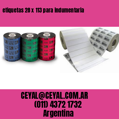 etiquetas 28 x 113 para indumentaria