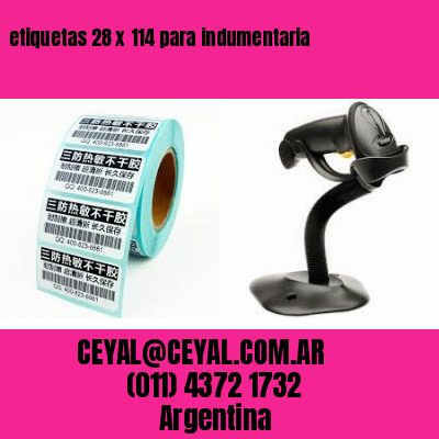 etiquetas 28 x 114 para indumentaria