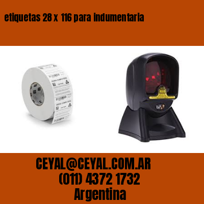 etiquetas 28 x 116 para indumentaria