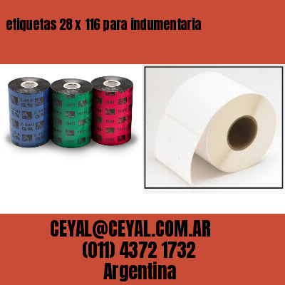 etiquetas 28 x 116 para indumentaria