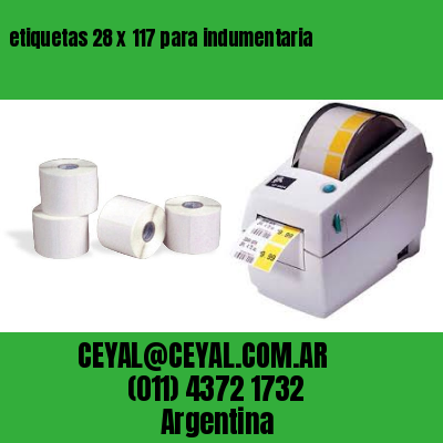 etiquetas 28 x 117 para indumentaria
