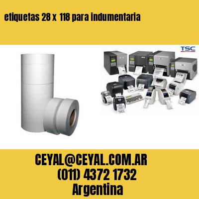 etiquetas 28 x 118 para indumentaria