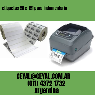 etiquetas 28 x 121 para indumentaria