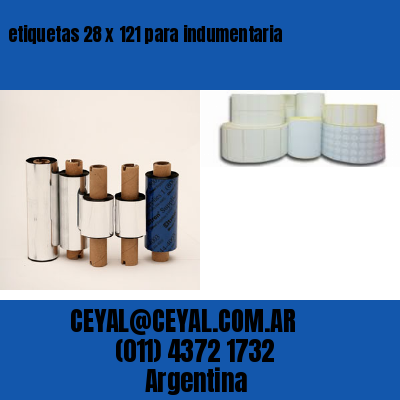 etiquetas 28 x 121 para indumentaria