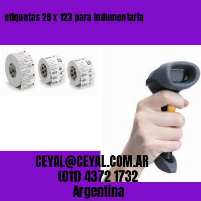 etiquetas 28 x 123 para indumentaria