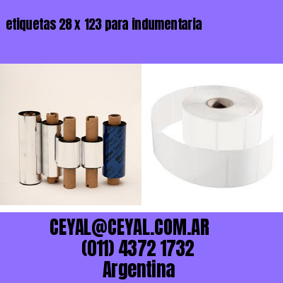 etiquetas 28 x 123 para indumentaria