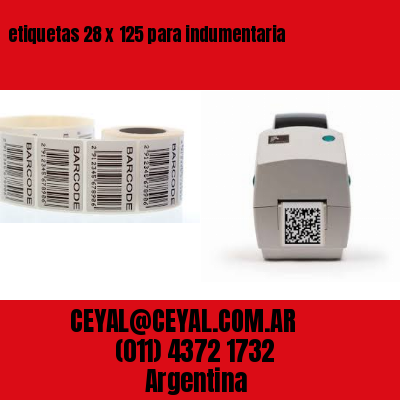 etiquetas 28 x 125 para indumentaria