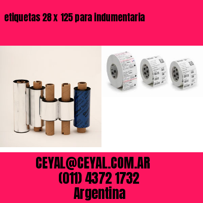 etiquetas 28 x 125 para indumentaria