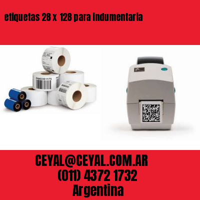 etiquetas 28 x 128 para indumentaria
