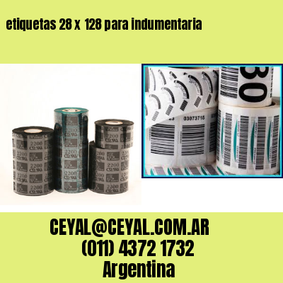 etiquetas 28 x 128 para indumentaria