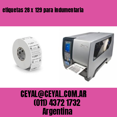 etiquetas 28 x 129 para indumentaria