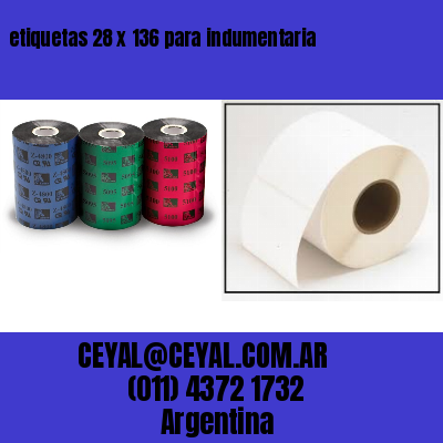 etiquetas 28 x 136 para indumentaria