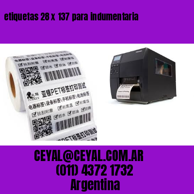 etiquetas 28 x 137 para indumentaria