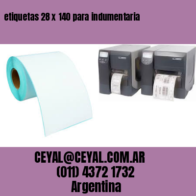 etiquetas 28 x 140 para indumentaria