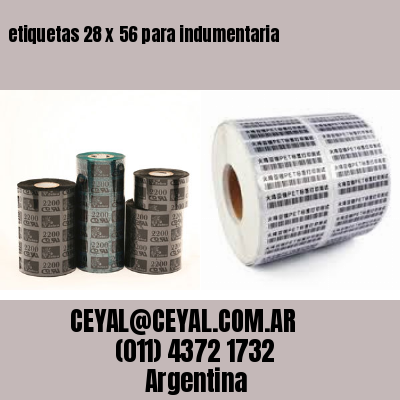 etiquetas 28 x 56 para indumentaria