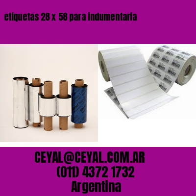 etiquetas 28 x 58 para indumentaria