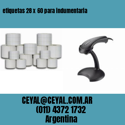 etiquetas 28 x 60 para indumentaria
