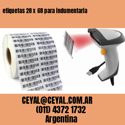 etiquetas 28 x 68 para indumentaria