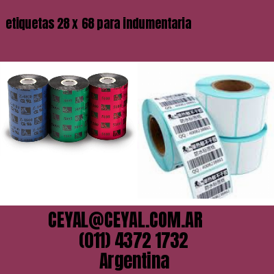 etiquetas 28 x 68 para indumentaria