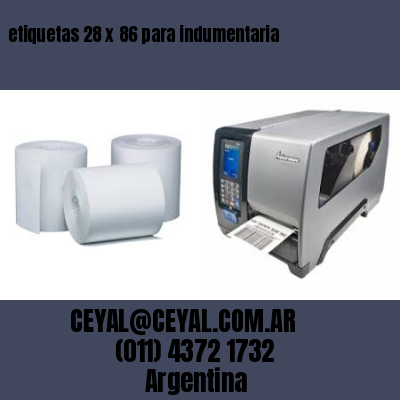 etiquetas 28 x 86 para indumentaria