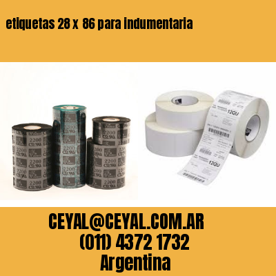 etiquetas 28 x 86 para indumentaria