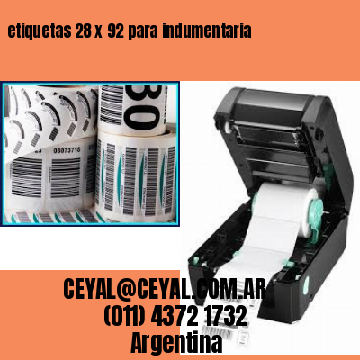etiquetas 28 x 92 para indumentaria