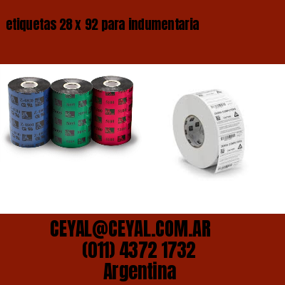 etiquetas 28 x 92 para indumentaria
