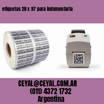 etiquetas 28 x 97 para indumentaria