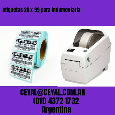 etiquetas 28 x 99 para indumentaria