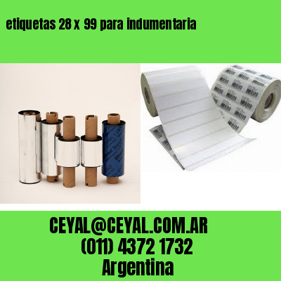 etiquetas 28 x 99 para indumentaria