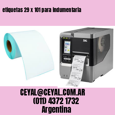 etiquetas 29 x 101 para indumentaria