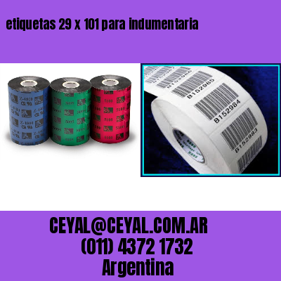 etiquetas 29 x 101 para indumentaria